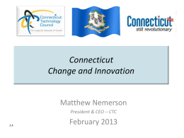CT Technology Council Overview of Innovation Strategy 1.0