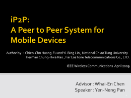 iP2P: A Peer to Peer System for Mobile Devices