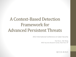 A Context-Based Detection Framework for Advanced