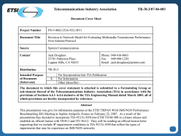 IP Telephony and NGN - Telecommunications Industry Association