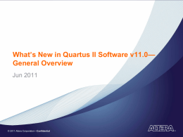 What`s New in Quartus II Software v11.0