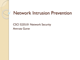 Network Intrusion Prevention