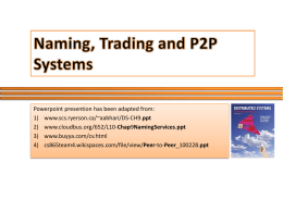 Naming, Trading and P2P Systems