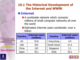 10.1 The Historical Development of the Internet and WWW