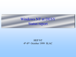 STATUS DESYNT - SLAC Project Website Server