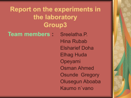 Report on the Networking experiment in lab Group3
