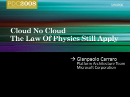 SYMP06: Cloud No Cloud The Law Of Physics Still Apply