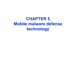 5. Mobile malware defense technology