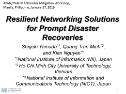 Resilient Networking Solutions for Prompt Disaster