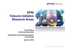 EPRI Telecom Initiative Research Areas