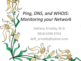 Ping, DNS, and WHOIS: Monitoring your Network