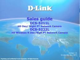 DCS-5230 Sales Guide - D-Link