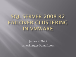 SQL Server 2008 R2 Failover Clustering in vmware