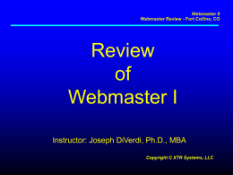 Webmaster II Webmaster Review - Fort Collins, CO