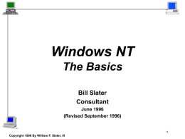 Windows NT The Basics