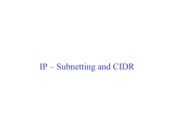 IPv4 subnetting