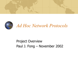 Ad Hoc Network Protocols