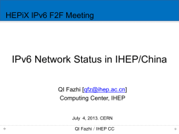 IPv6Status@IHEP-HEPiX-F2F