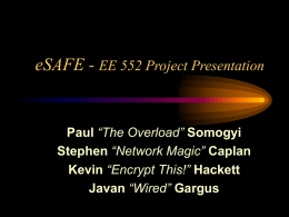 eSAFE - EE 552 Project Presentation