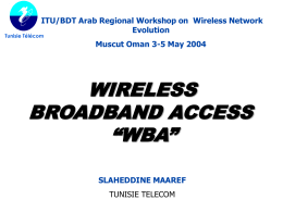 Wireless Broadband Access (WBA) - ITU