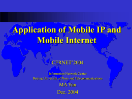Application of Mobile IP and Mobile Internet