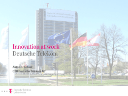 Innovation at work Deutsche Telekom