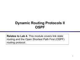Link state routing and OSPF