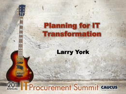YORK, Larry ITPS 2015 Planning for IT Transformation