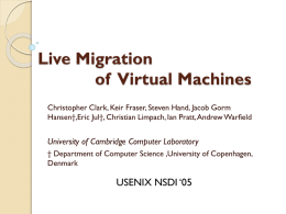 Live Migration-prex - Communication and Multimedia Lab