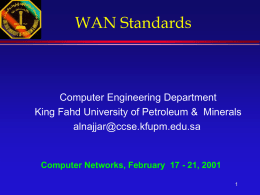LAN and WAN Standards