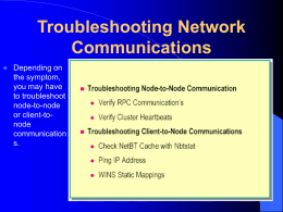 Troubleshooting Network Communications