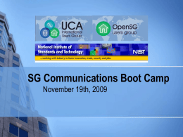 SG Communication BootCamp - Open Smart Grid