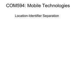 COM594: Mobile Technologies