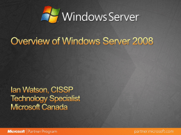 AI001 Windows Server 2008 * What`s New