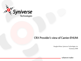 CRX Provider`s view of Carrier