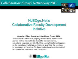 NJEDge.Net`s Collaborative Faculty Development Initiative