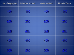 Utah Geography Review Jeopardy