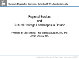 Regional Borders and Cultural Heritage Landscapes in Ontario