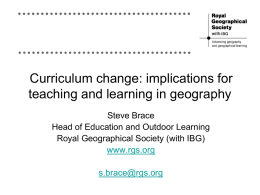 Implications for teaching and learning in Geography