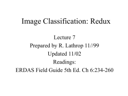 Image Classification: Supervised Classification