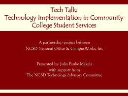Tech Talk: Technology Implementation in Community College