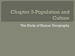 Chapter 3-Population and Culture