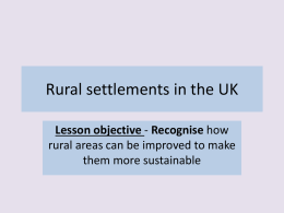 Rural settlements in the UK