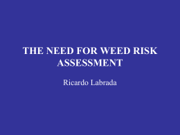 PROCEDURES FOR WEED RISK ASSESSMENT