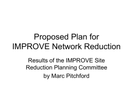 Proposed Plan for IMPROVE Network Reduction