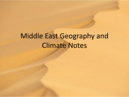 Middle East Geography and Climate Notes