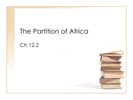 The Partition of Africa - SchoolWorld an Edline Solution