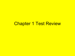 Chapter 1 Test Review - Thomas County Schools