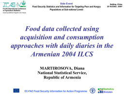 Food data collected using acquisition and consumption approaches
