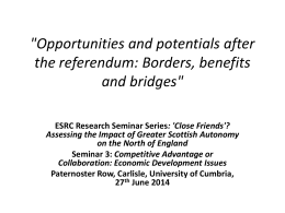 Opportunities and potentials after the referendum